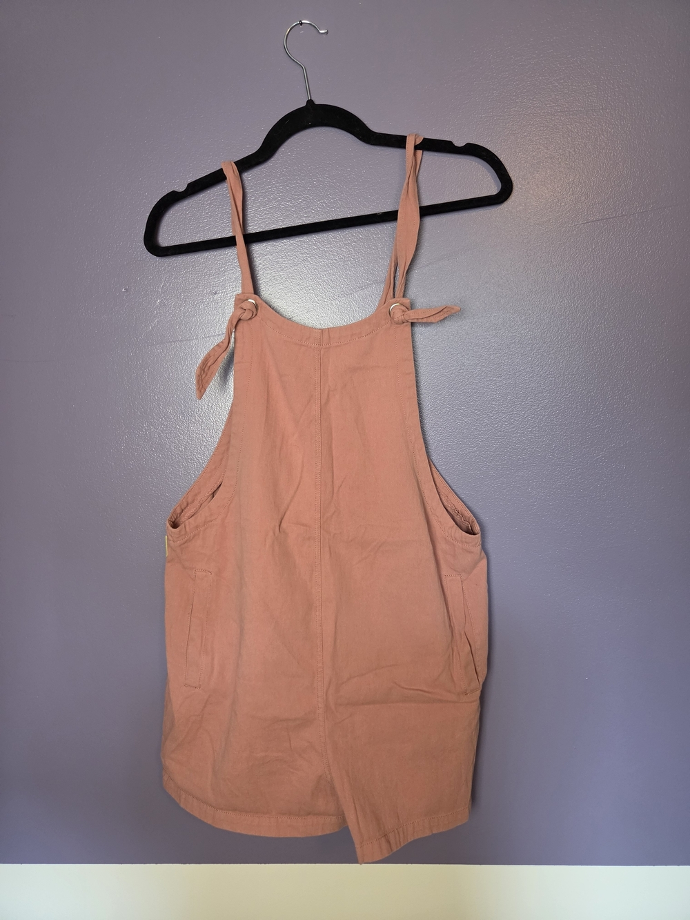 Dusty Rose Overall Tie-Strap Romper